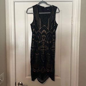 Nude and black elegant dress